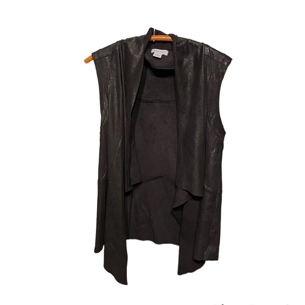 Carmen Black Open Front Vest